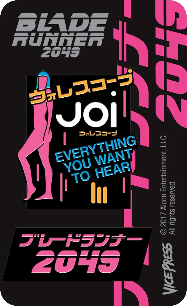 Blade Runner 2049 Pin Badges - Joi & Japanese Logo