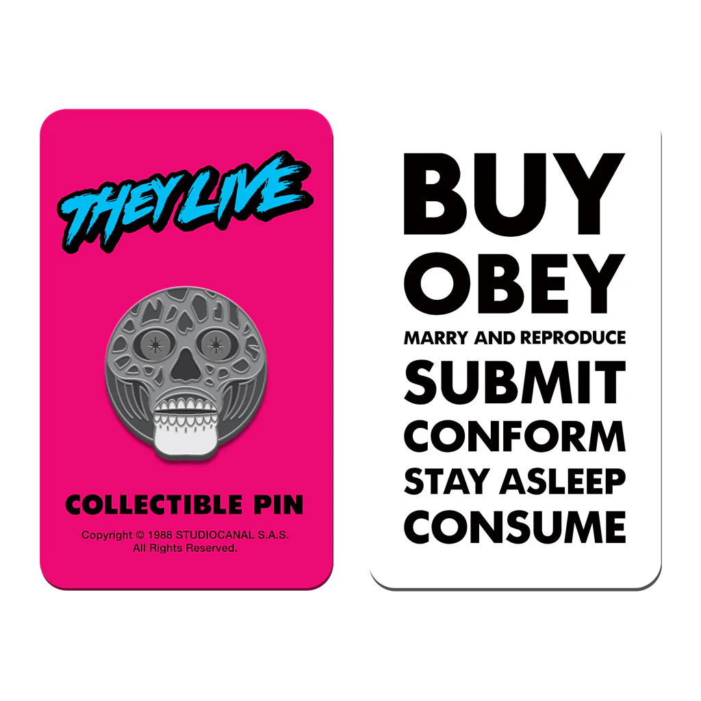They Live Variant Enamel Pin Alien B/W
